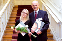 Deutschlandstipendiatin Isabell Friedrich und Förderer Prof. Gerhardt Wolff